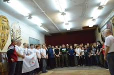 метание ножей, ,13  открытый Чемпионат и Первенство Самарской Государственной областной академии Наяновой по «Универсальному бою», упражнение спортивное метание ножа, 22  февраля 2015 г. Фото Громов Сергей 