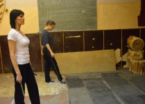 метание ножей, ,13  открытый Чемпионат и Первенство Самарской Государственной областной академии Наяновой по «Универсальному бою», упражнение спортивное метание ножа, 22  февраля 2015 г. Фото Громов Сергей 